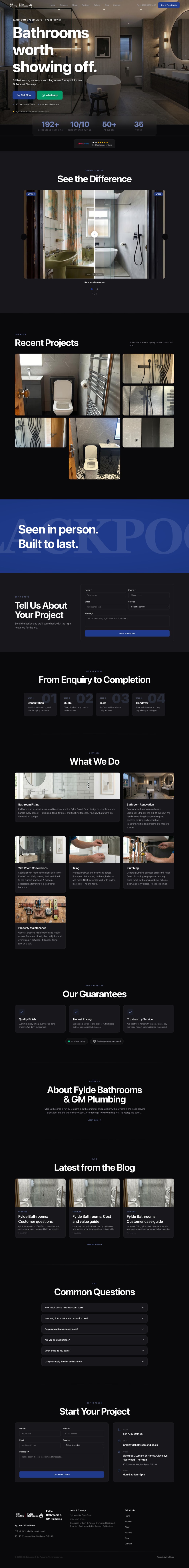 A real SwiftLead client website, scrolling